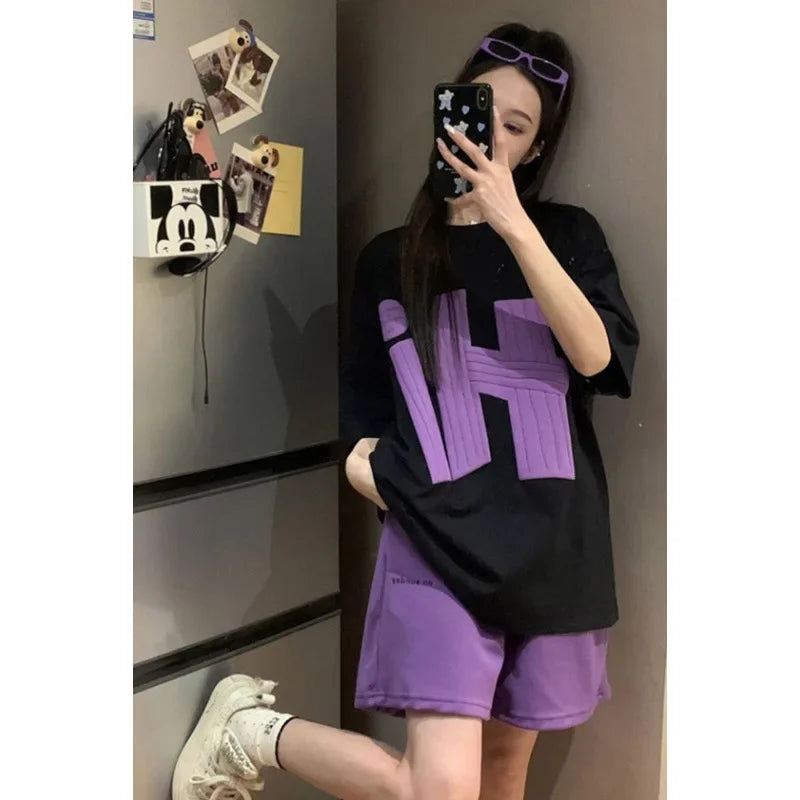 Lazy Summer Loose Fit T-shirt 2pc