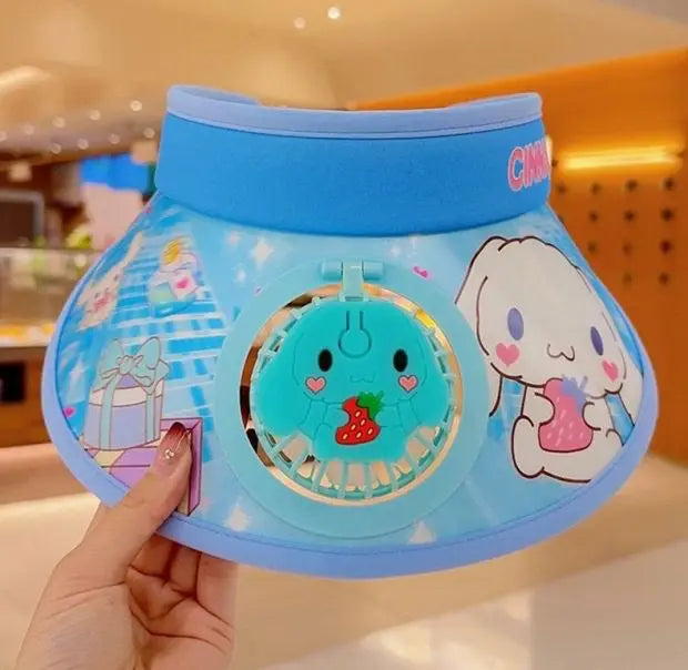 Kulomi Sanrio Kids Wide Brim Sun protection Fan Hat Charging USB