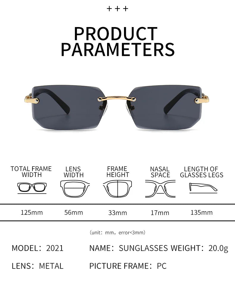 Rimless Travel Sunglasses