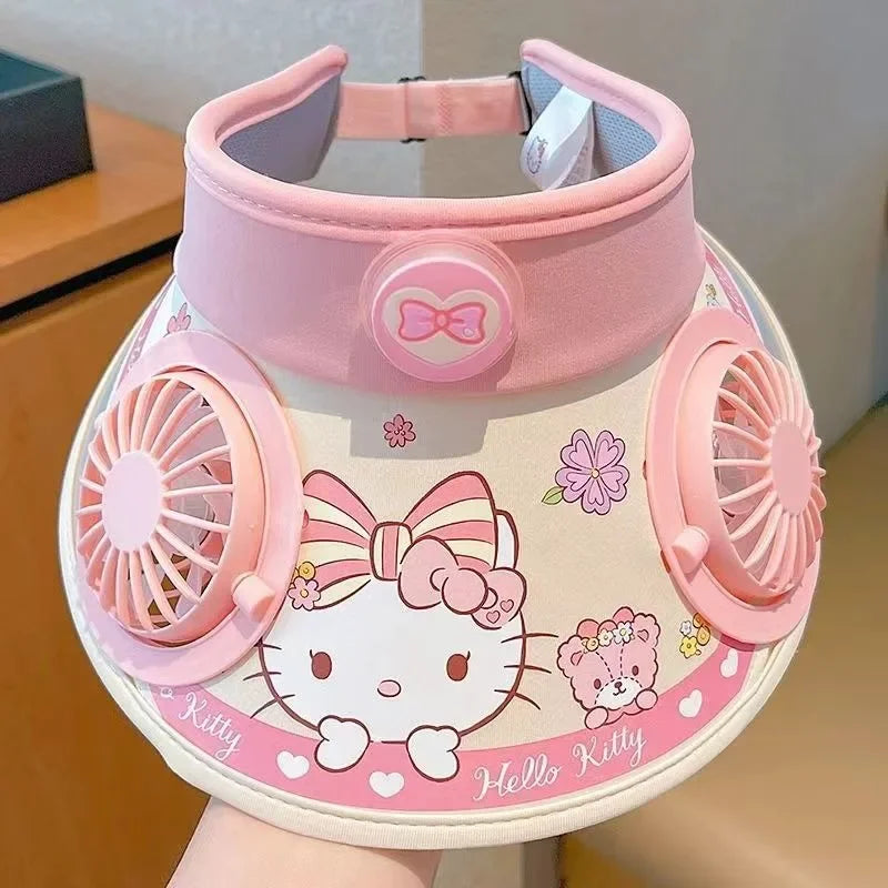 My Mellody Wide Brim Kids Sun protection Fan Hat Charging /USB