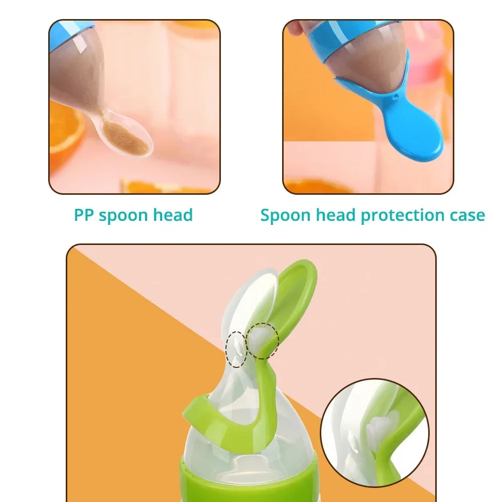 Squeeze Spoon Milk Feeding Bottle
