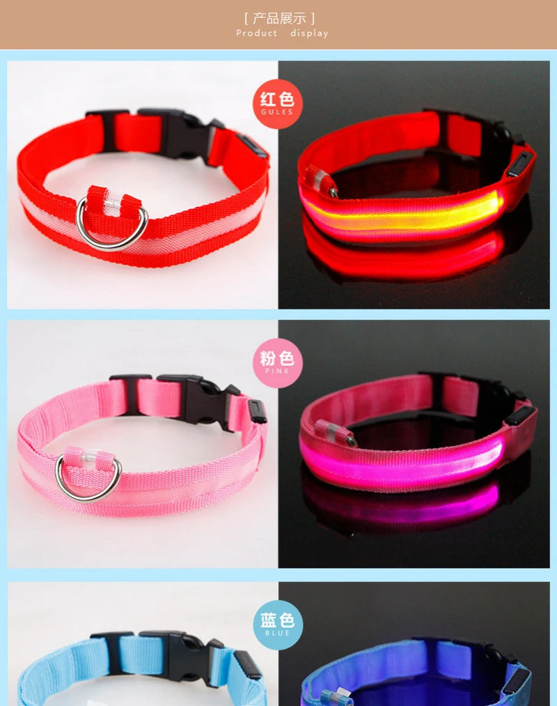 LED Leopard Print Glowing Dog Collar – Adjustable & Rechargeable