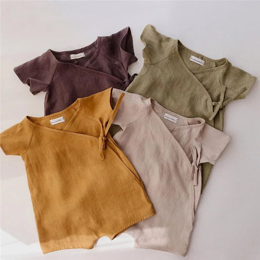 Linen Cotton Baby Boys Rompers