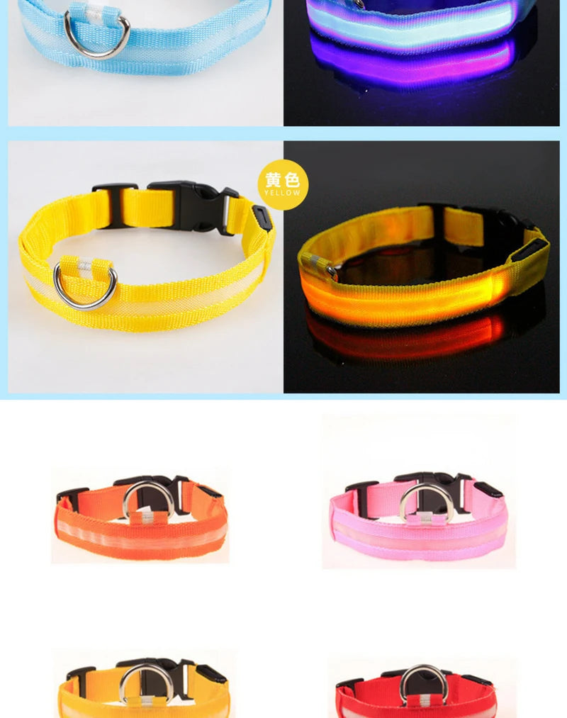 LED Leopard Print Glowing Dog Collar – Adjustable & Rechargeable