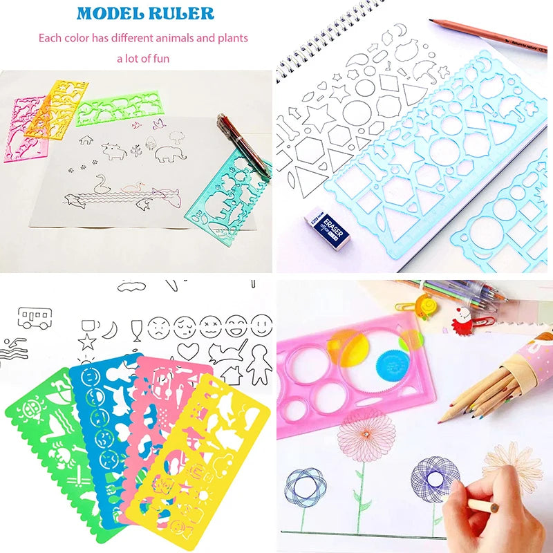 Geometry Spirograph Drawing Stencil Set  Kids Educational Toy