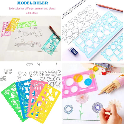 Geometry Spirograph Drawing Stencil Set  Kids Educational Toy