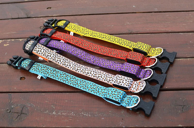 LED Leopard Print Glowing Dog Collar – Adjustable & Rechargeable