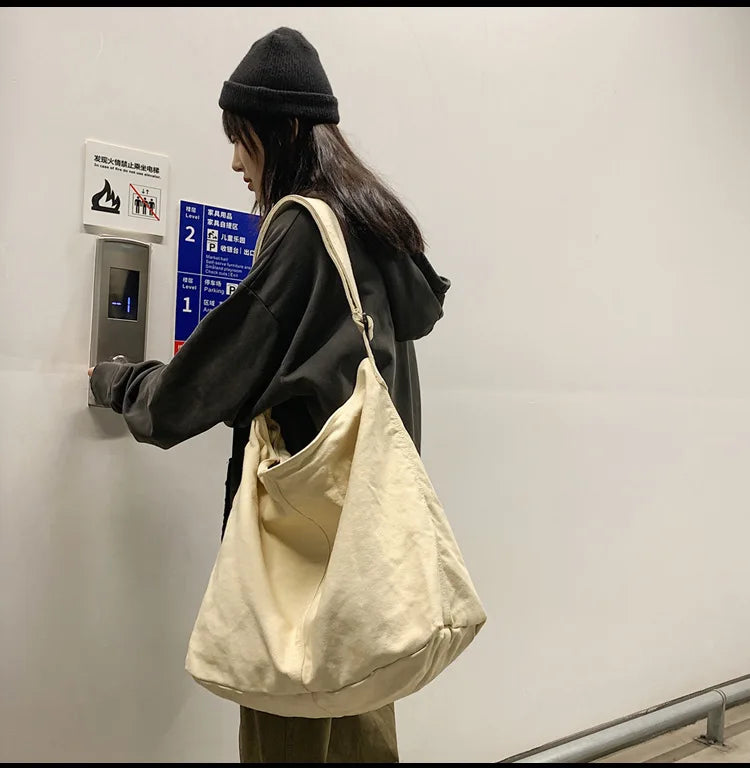 Trendy Canvas School Tote
