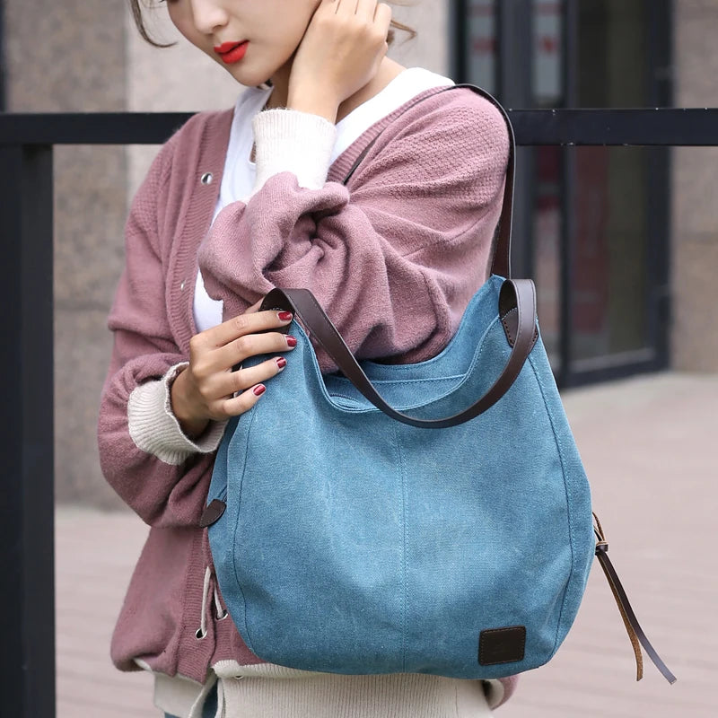 Bolsos Muje Vintage Canvas Shoulder Bag