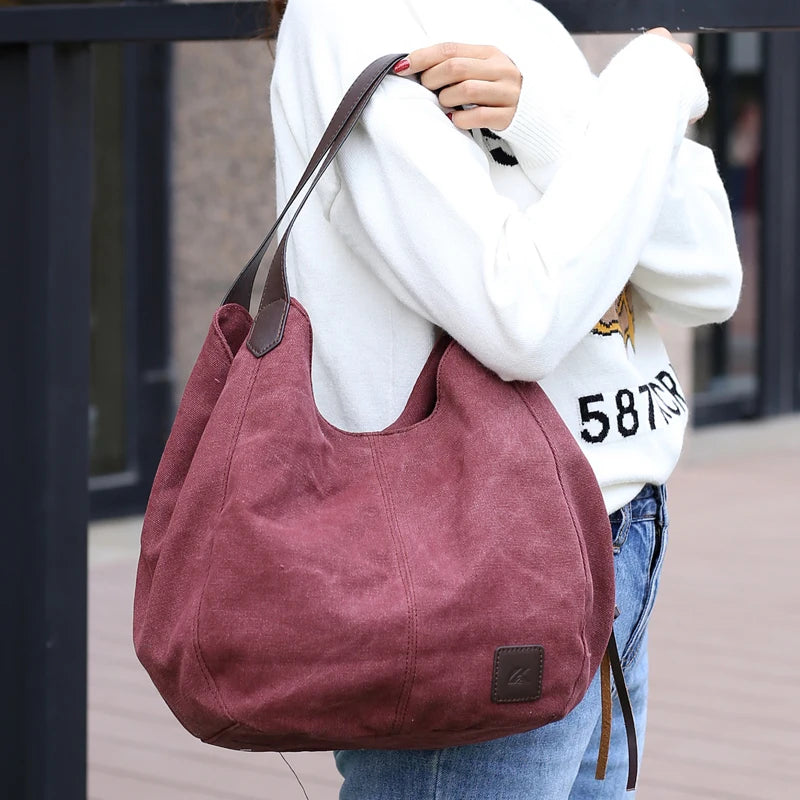 Bolsos Muje Vintage Canvas Shoulder Bag
