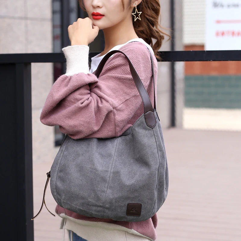 Bolsos Muje Vintage Canvas Shoulder Bag