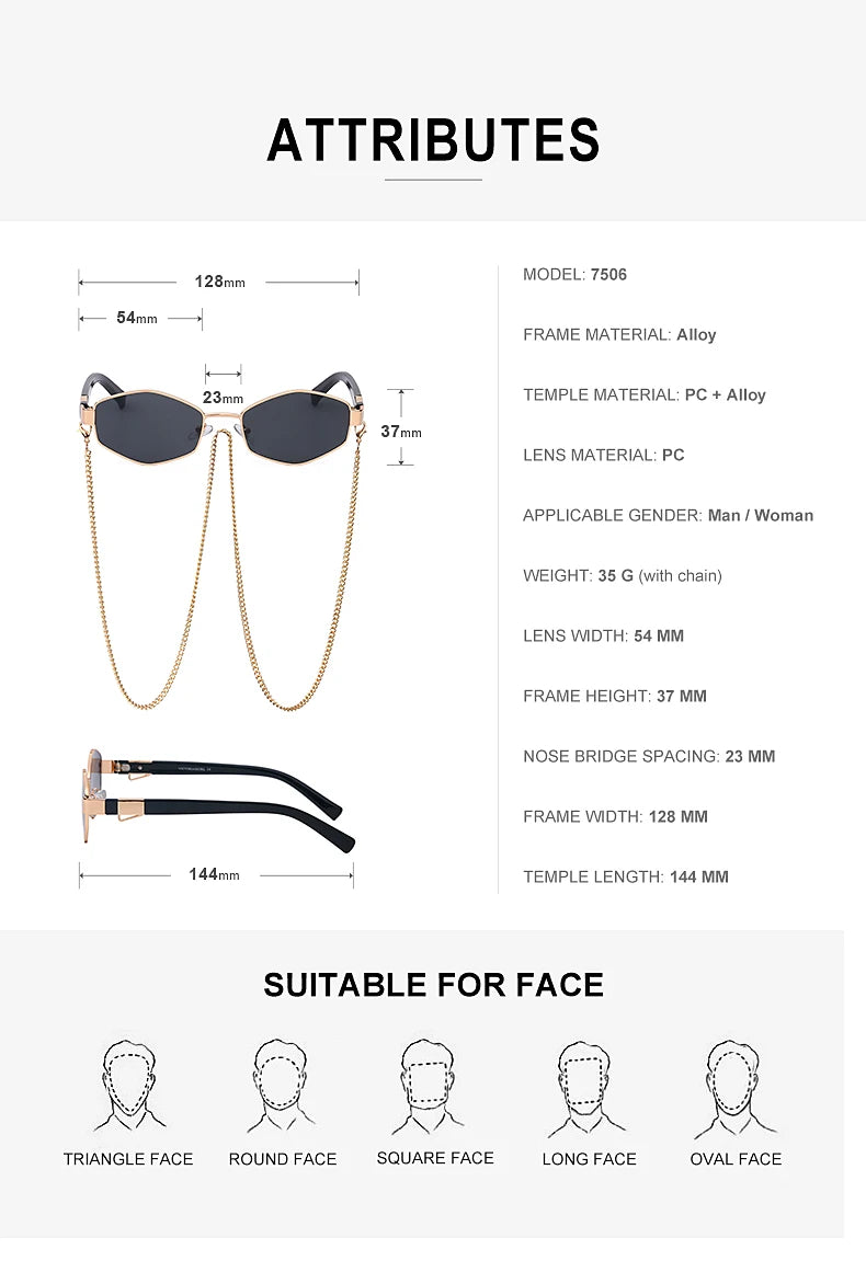 Luxury Brand Designer Punk SunGlasses