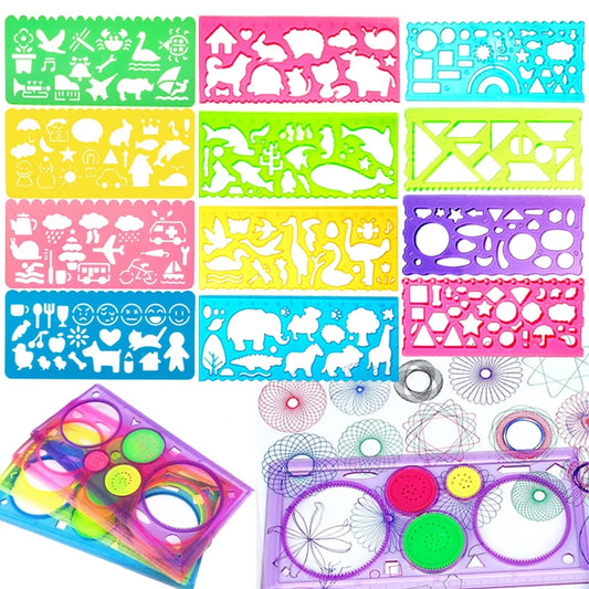 Geometry Spirograph Drawing Stencil Set  Kids Educational Toy