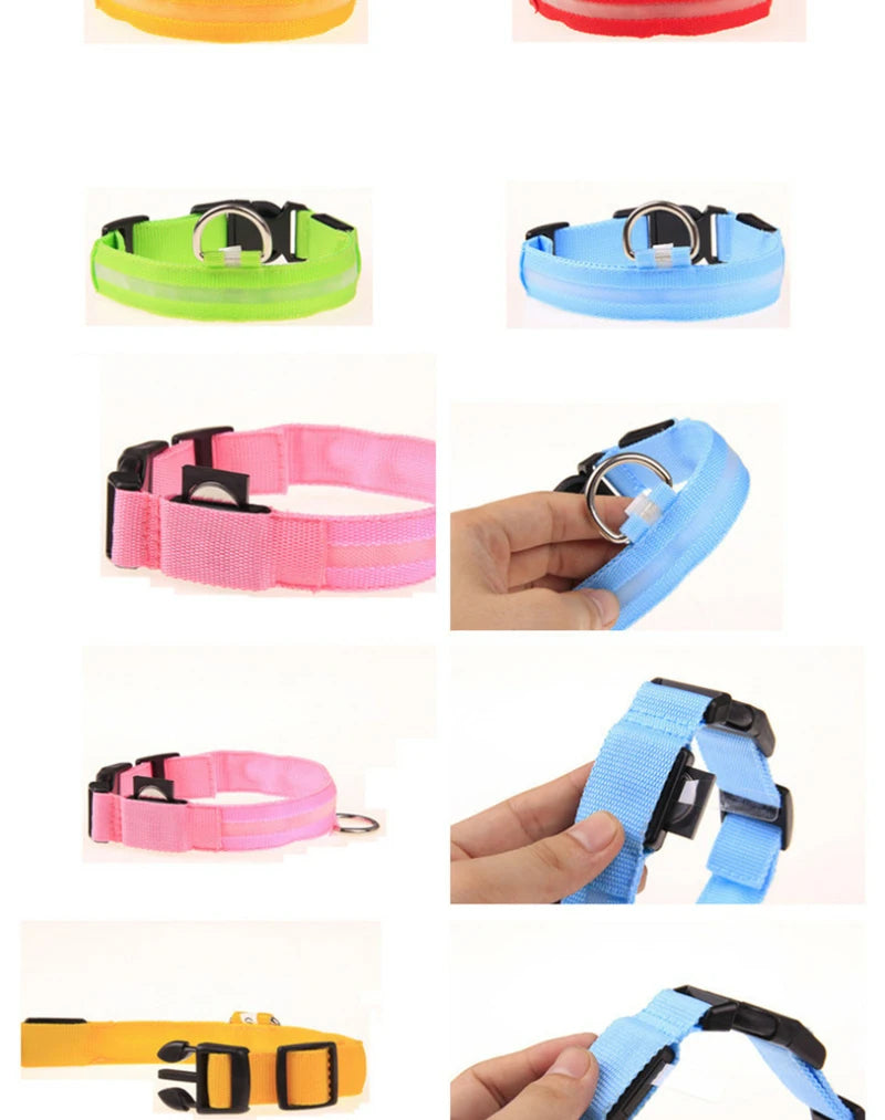 LED Leopard Print Glowing Dog Collar – Adjustable & Rechargeable