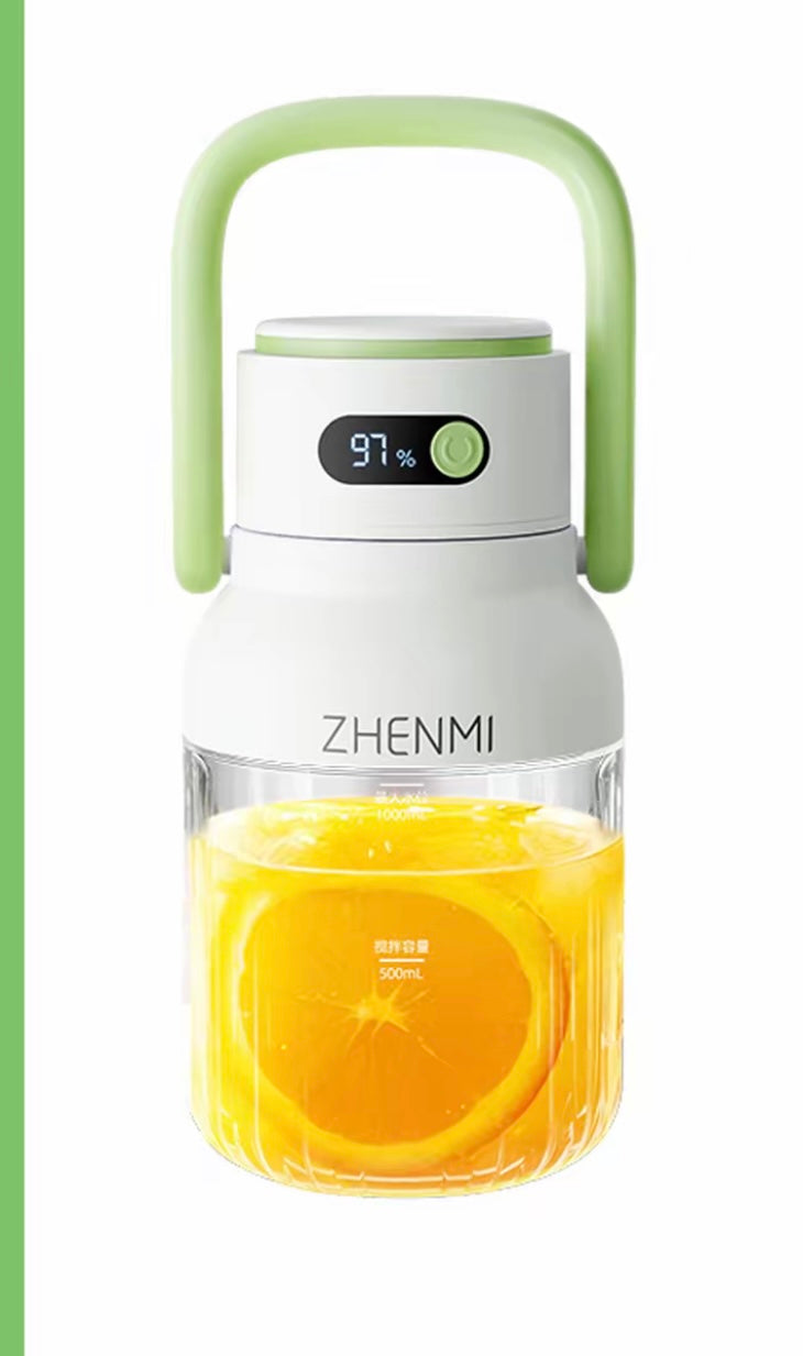 Portable Smoothie Blender 2-in-1 travel blender + bottle 1000ML USB Rechargeable Outdoor Mixing Cup