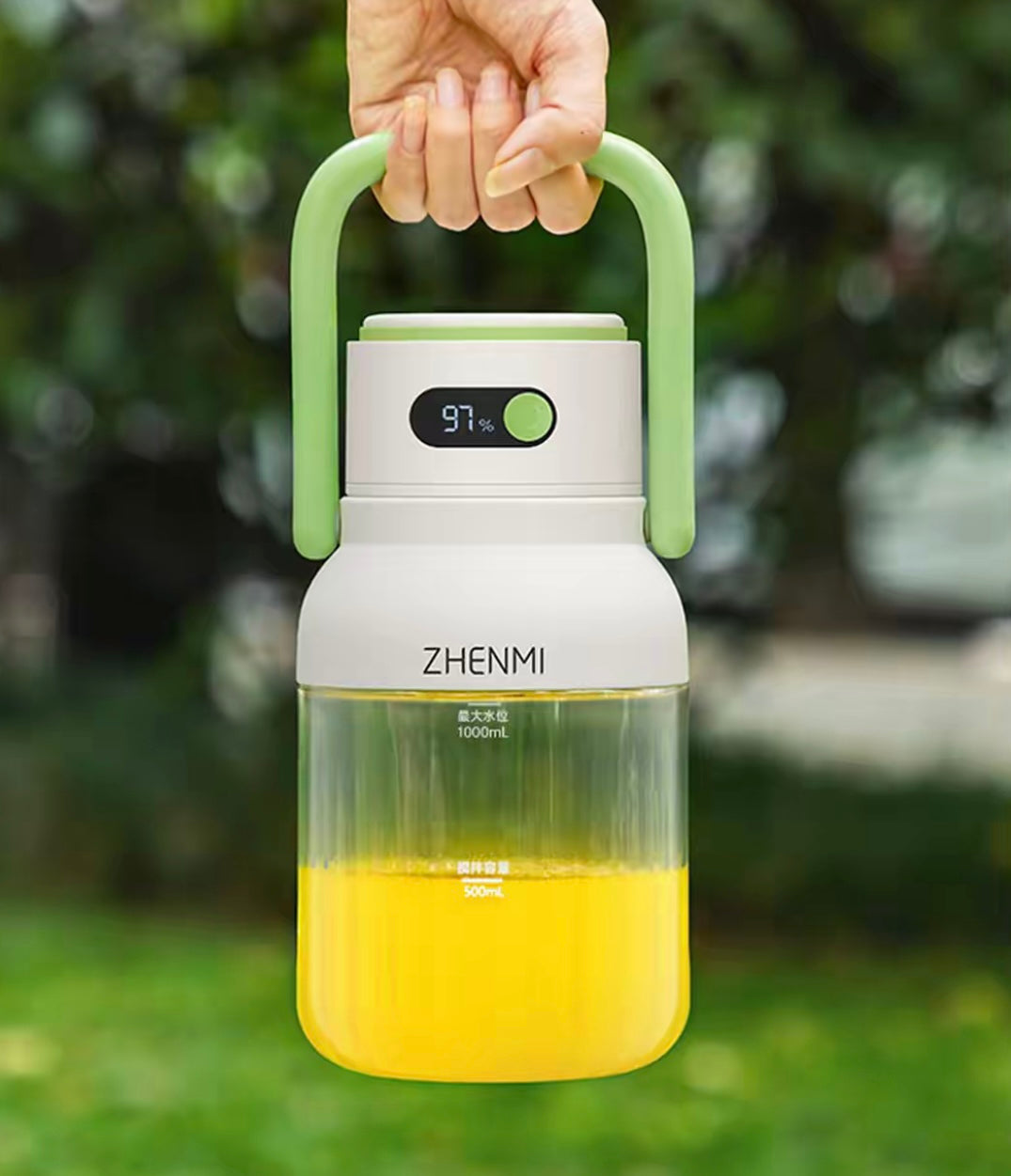 Portable Smoothie Blender 2-in-1 travel blender + bottle 1000ML USB Rechargeable Outdoor Mixing Cup