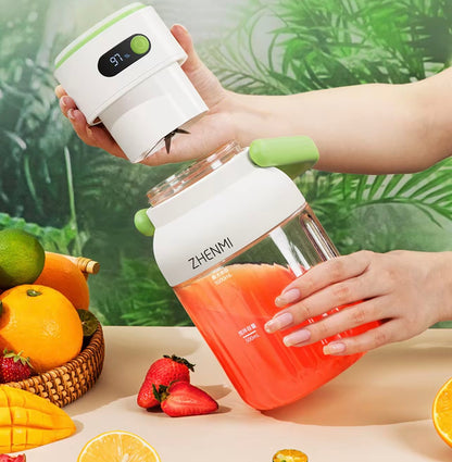 Portable Smoothie Blender 2-in-1 travel blender + bottle 1000ML USB Rechargeable Outdoor Mixing Cup