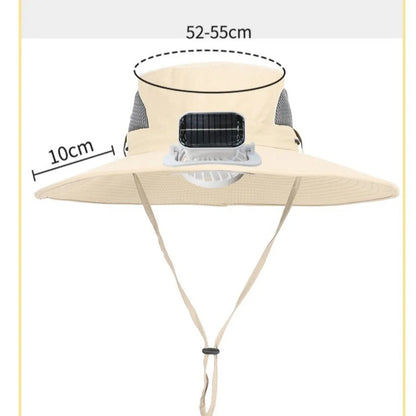 Kids Wide Brim Sun protection Fan Hat Charging Solar/USB