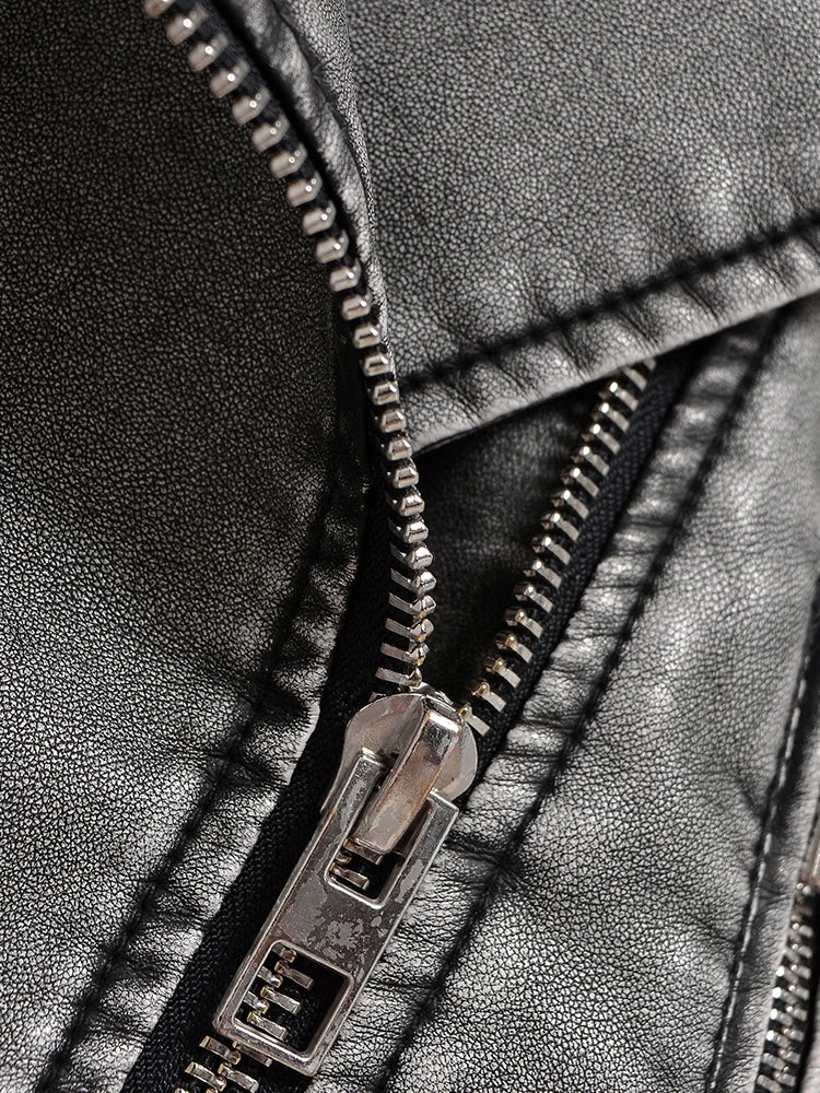 Moto Biker Short Leather Jacket