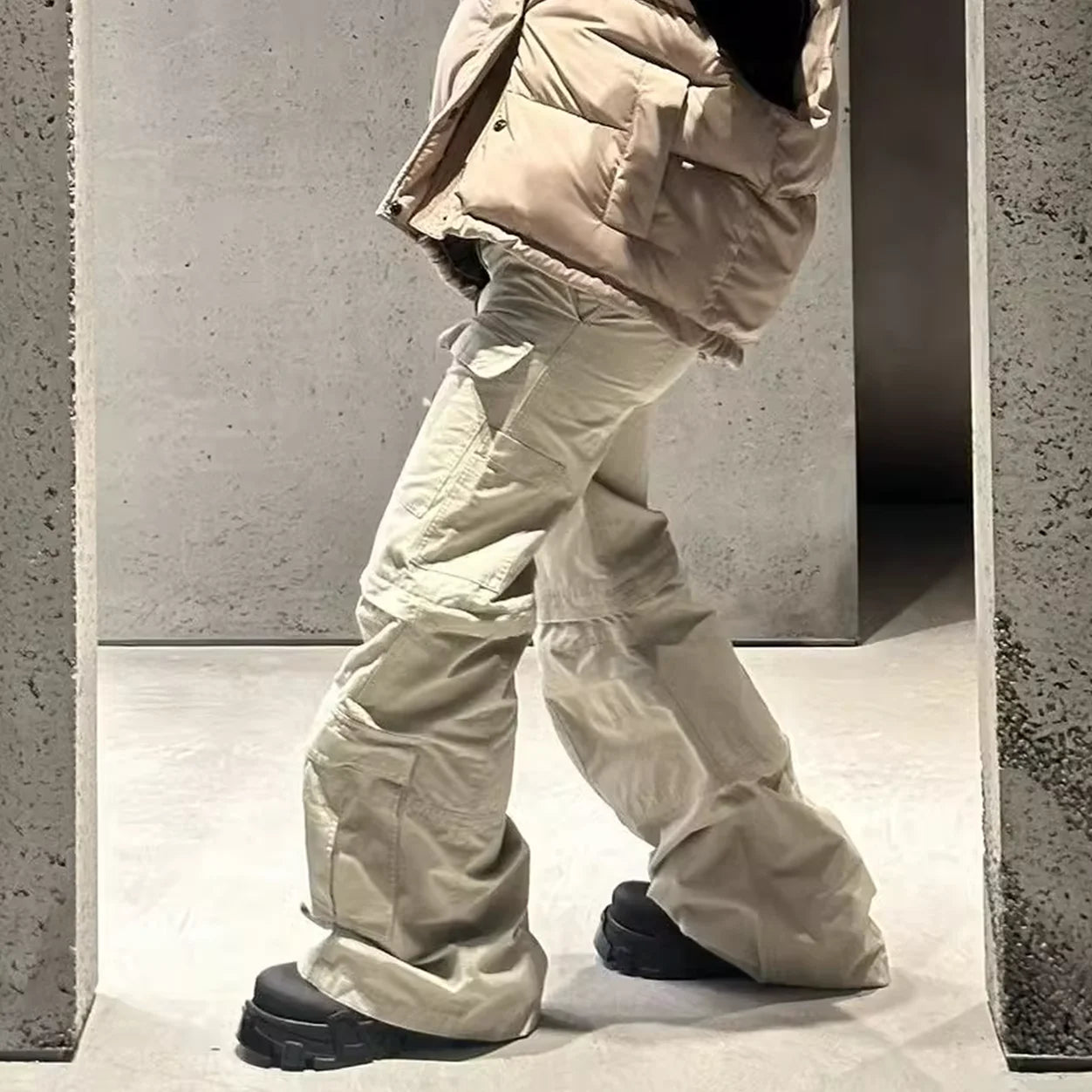 Street Flared Detachable  Cargo  Pants
