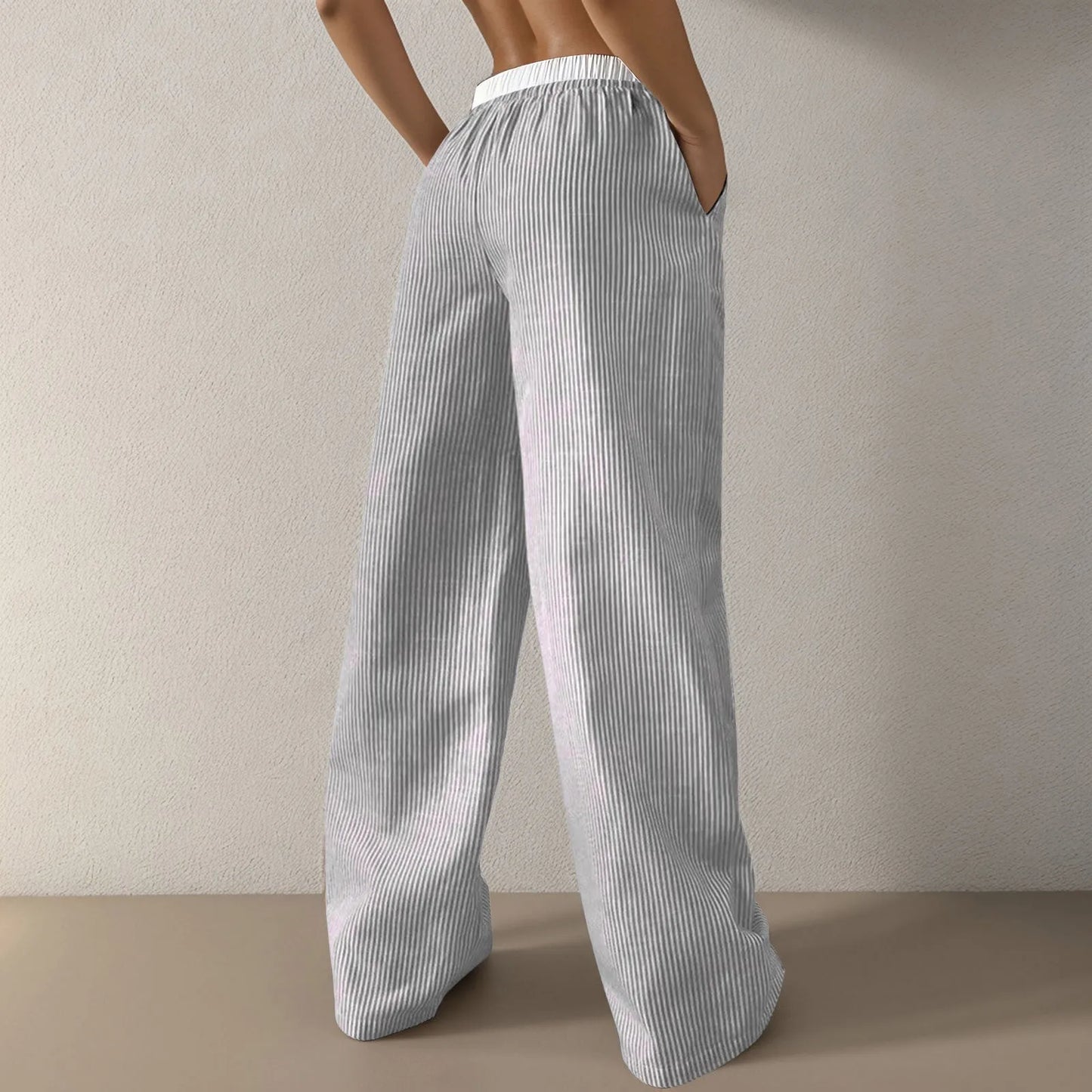 Cotton And Linen Wide-Led Sweatpants