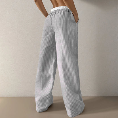 Cotton And Linen Wide-Led Sweatpants