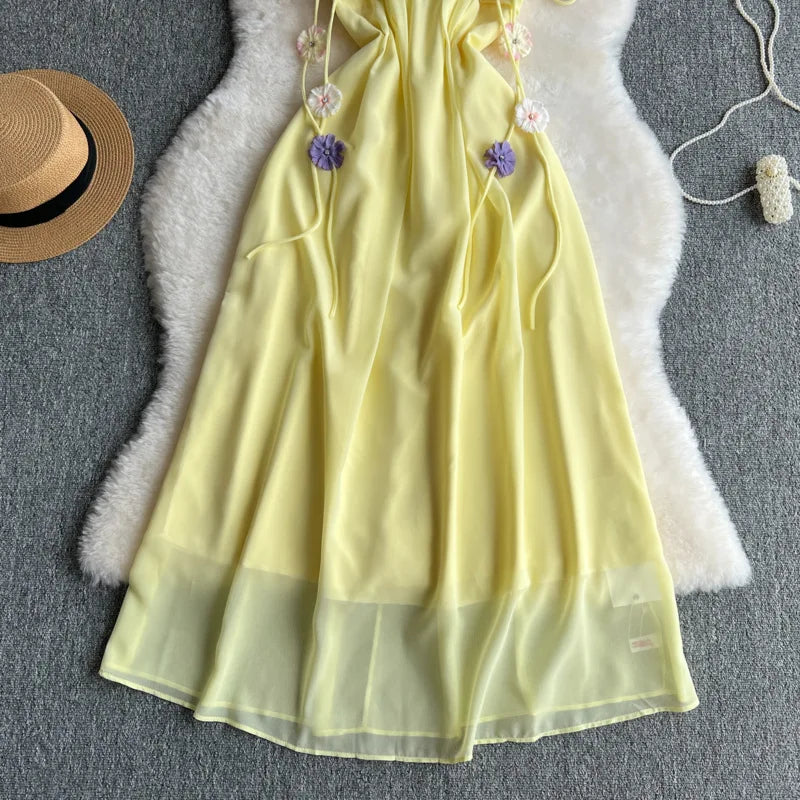 Boho Bloom – Colorful  Floral Chiffon Dress