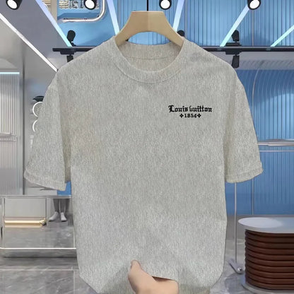 Summer Men's 100% Cotton Casual  Funny Round Neck Short  T-Shirt
