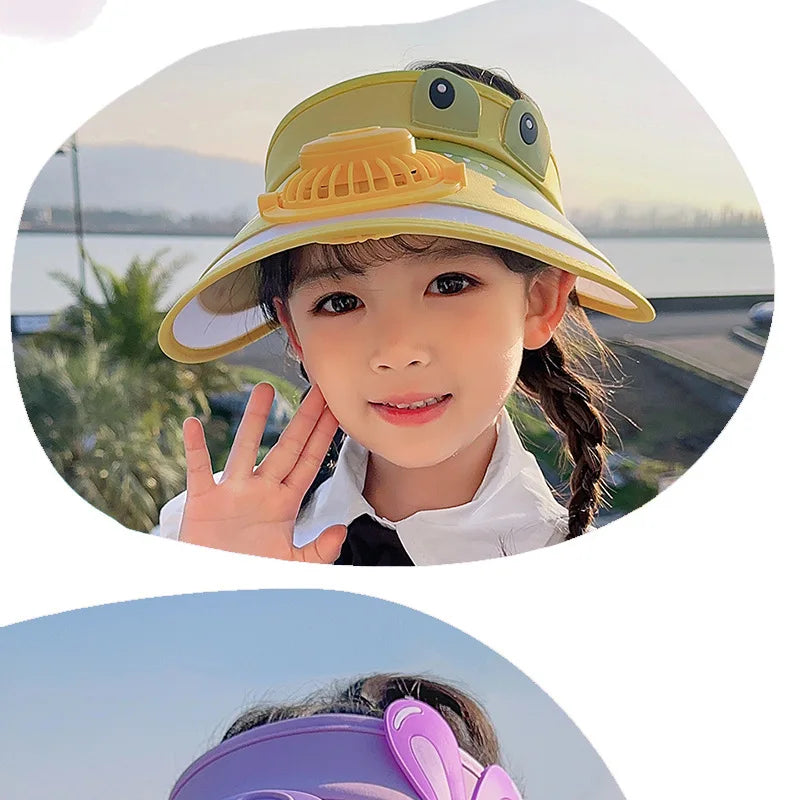 UV Protection Charging Fan Cap
