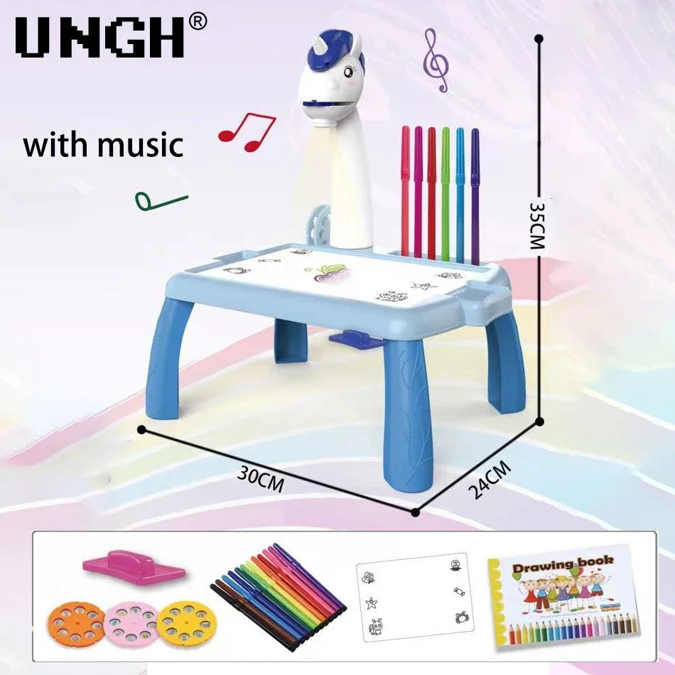 Children led projector drawing table educational board  toys for children