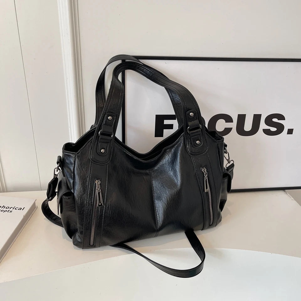 Dual Zipper Handbag