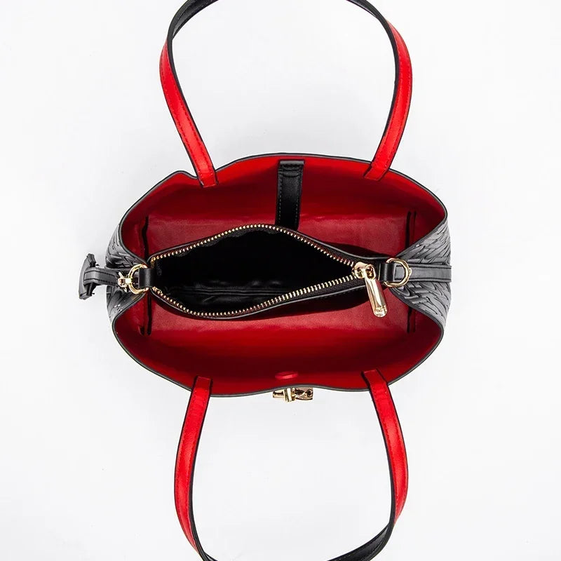Embossed Leather Handbag