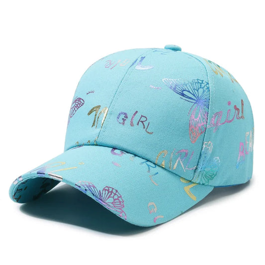 Female Male Sport Butterfly Smiling Face Letter Visors Cap