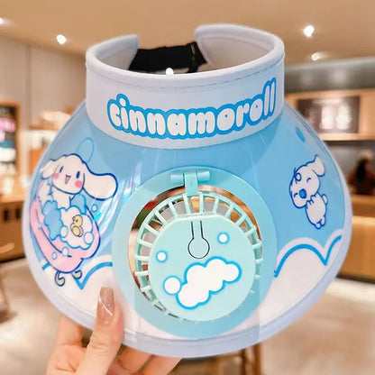 Kids Sun Protection Cooling Hat With chargeable Fan