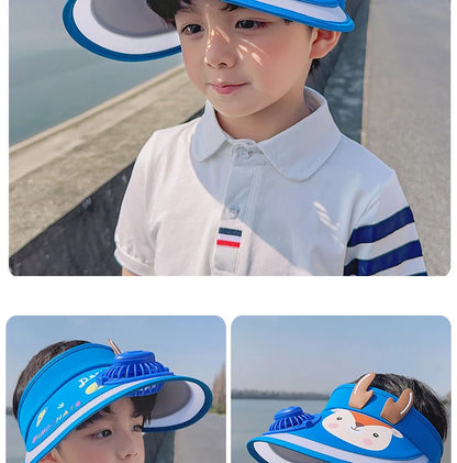 UV Protection Charging Fan Cap