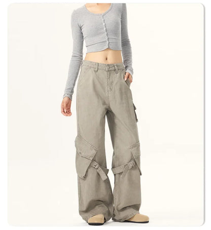 American Retro Casual Wide Leg  Pants