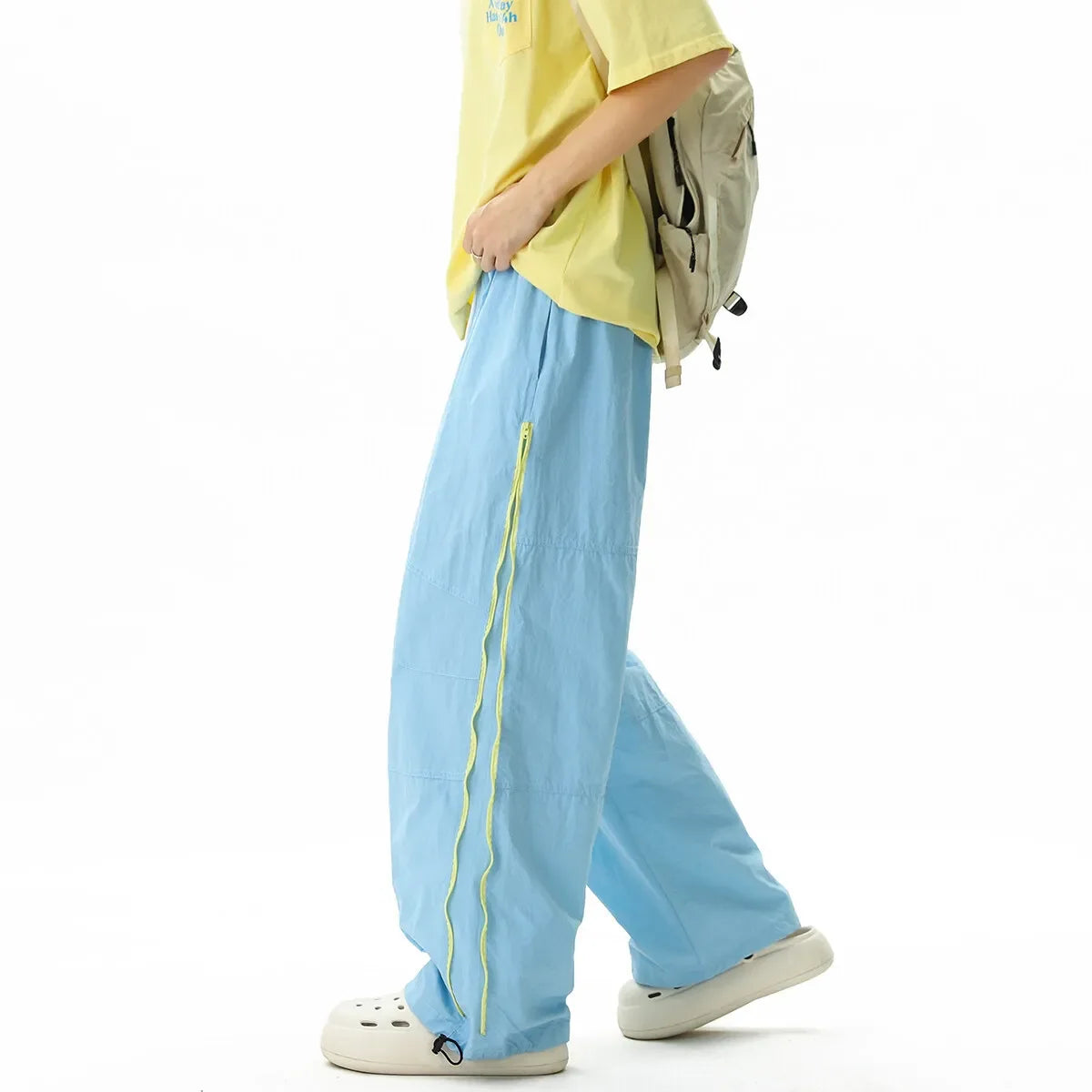 Nylon Quick Dry  Side Zipper Trousers Pants