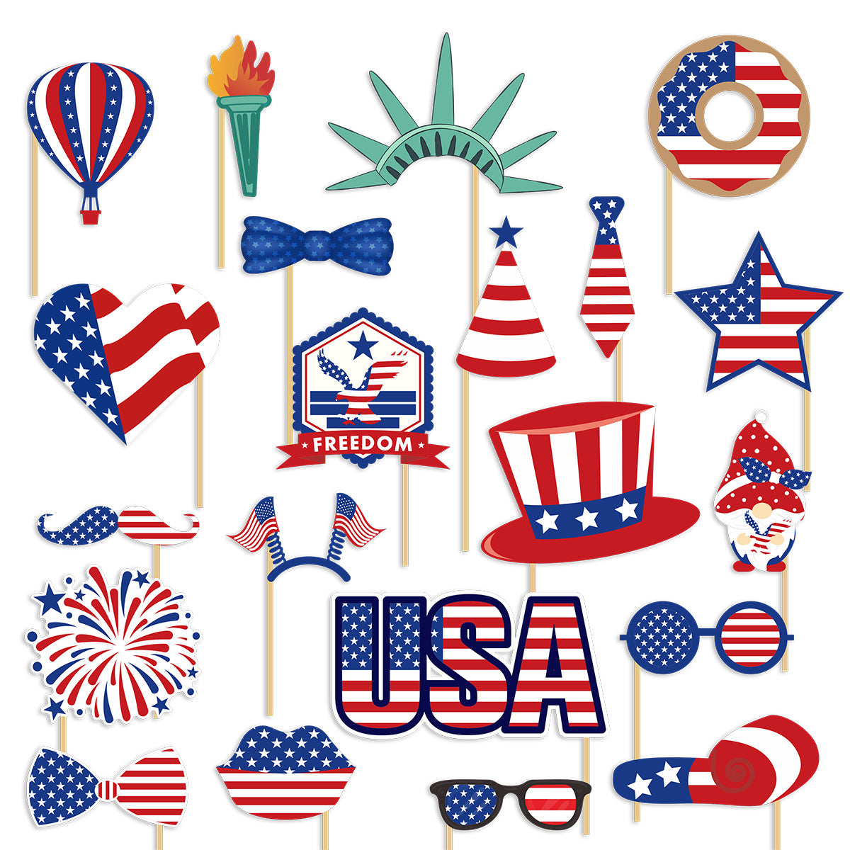 Independence Day Party Photo Props