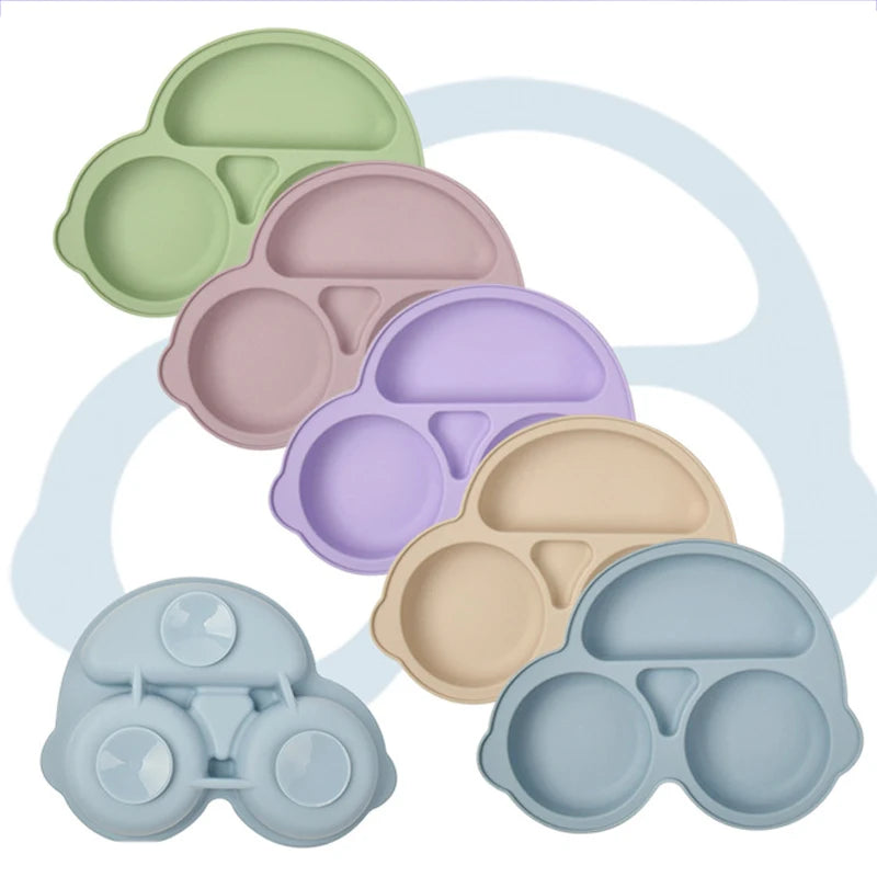 Suction Cartoon Children Dishes Feeding Toddler Training Tableware Retro Kids Smile Face Bowl