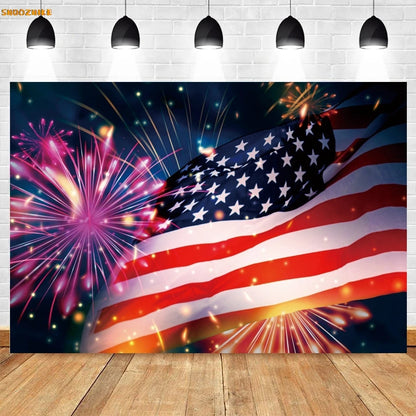 Flag and Balloon 4th Of July Day Photography
