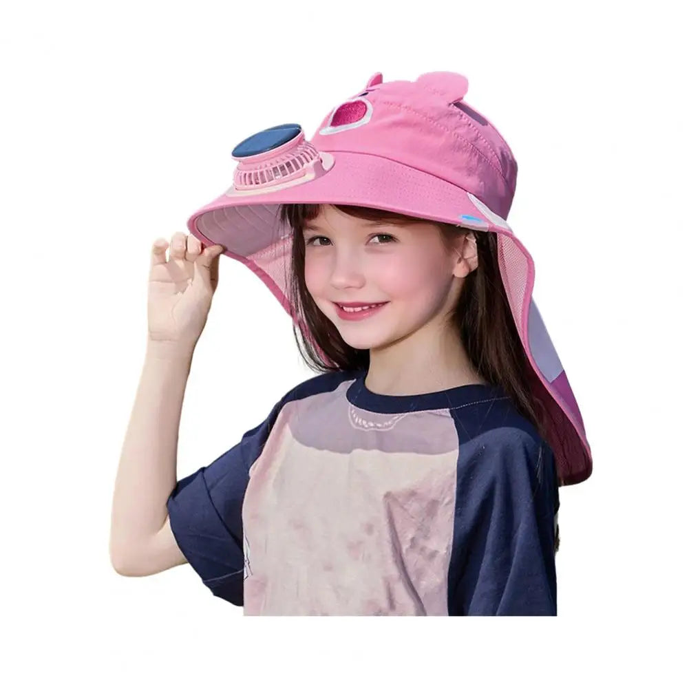 UV Protection Kids Solar/USB Charging Fan Hat  Outdoor activity Cyclyng ,Fishing