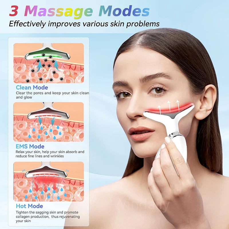 Household Thermal Neck Lifting & Firming Anti-Wrinkle Electric Face Massager –  Skin Tightening & Face Rejuvenation Device