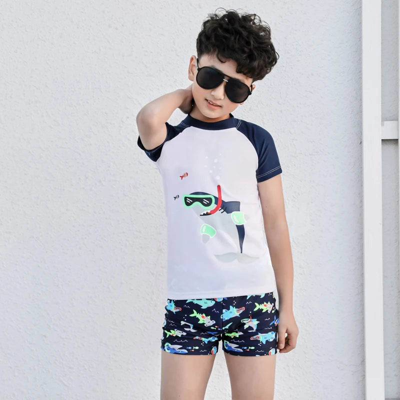 Summer Sun Protection Kids Swimsuits for Spa & Pool Baby Boys Sport Quick Dry Swim Wear