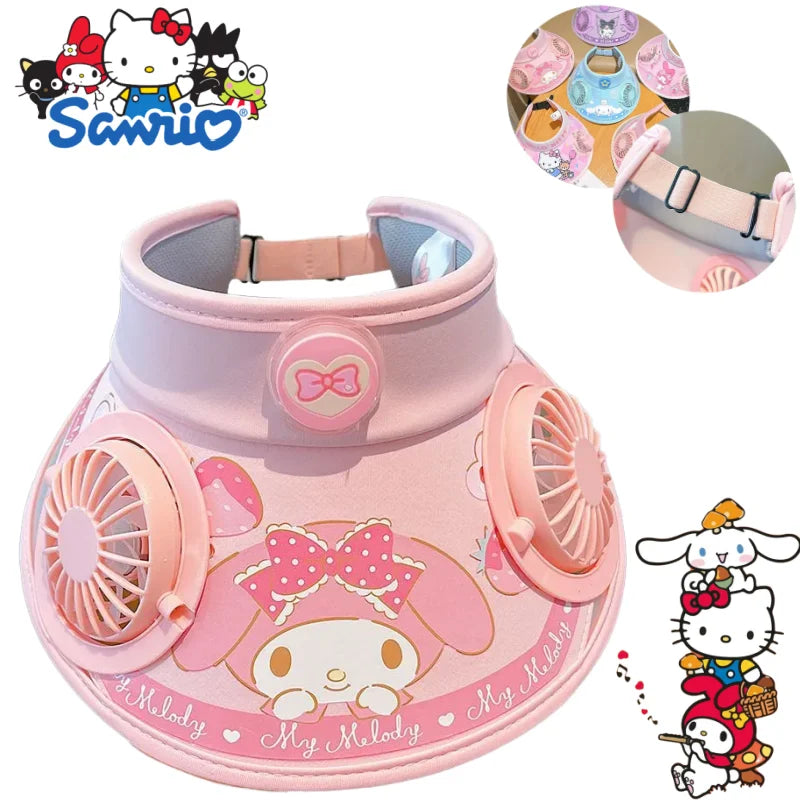 My Mellody Wide Brim Kids  Sun protection Fan Hat Charging /USB