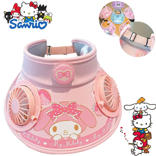My Mellody Wide Brim Kids  Sun protection Fan Hat Charging /USB