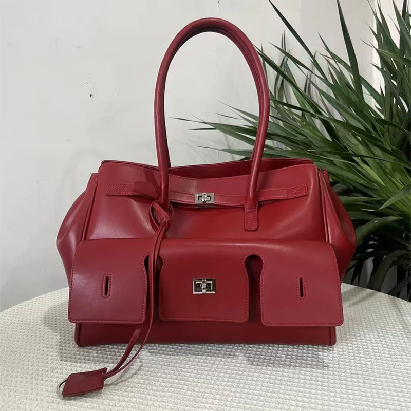 Square Buckle Design Luxury Handbag