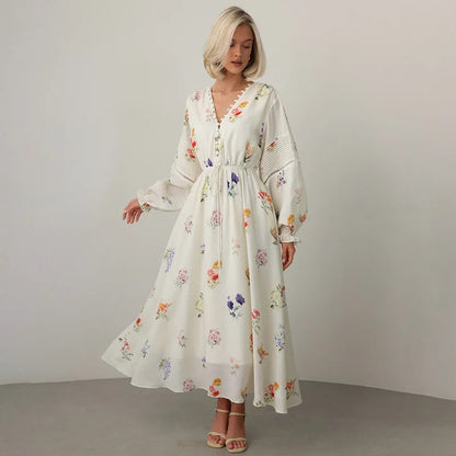 Garden Whisper – Loose Floral Beach Dress