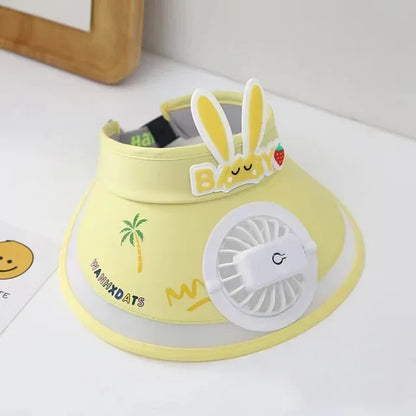 Rabbit Ear Empty Top Fan Hat USB Rechargeable