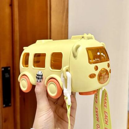 Cartoon Bus Straw Cup for Kids