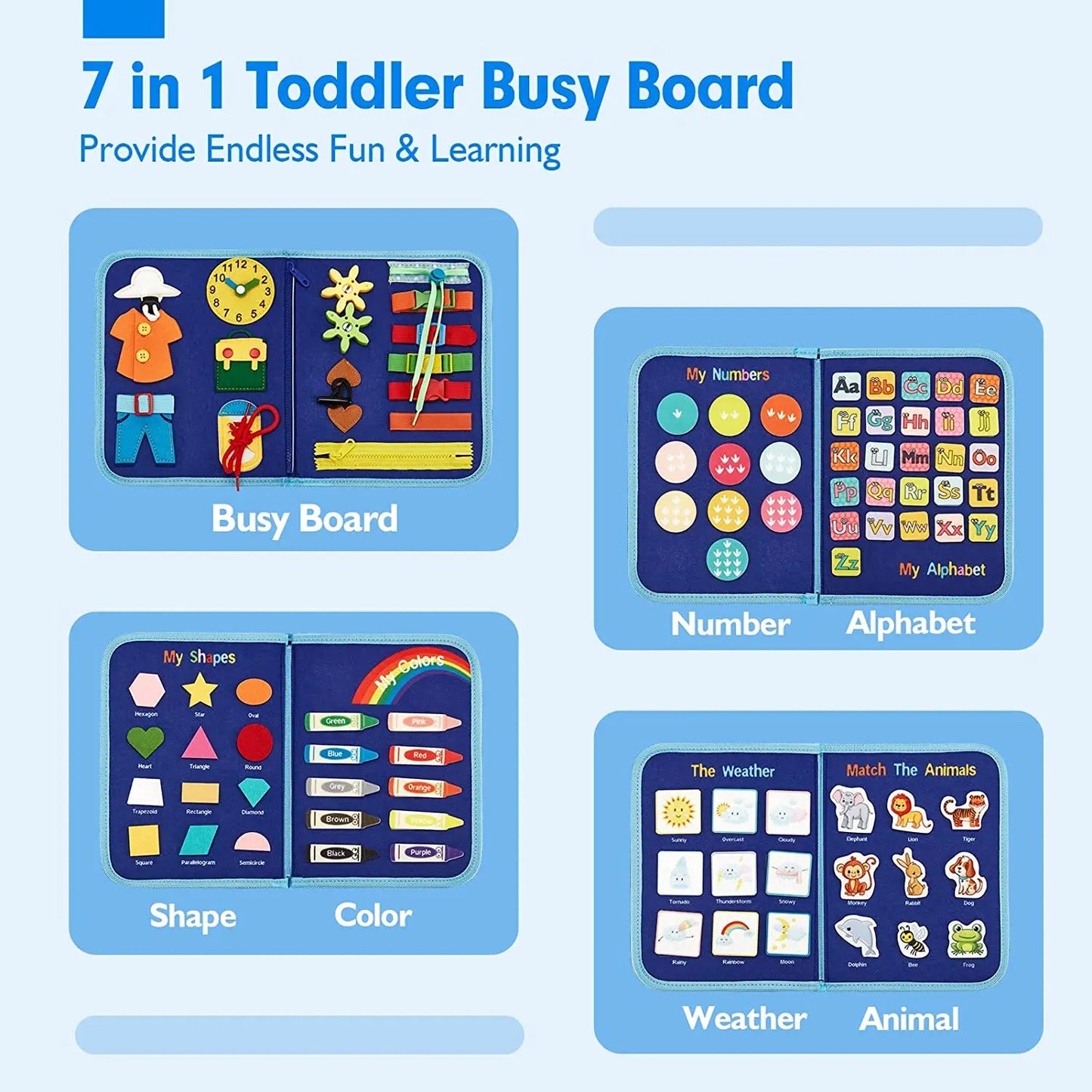 Montessori Busy Board  Activities Education Toys Basic Dress Motor Skills